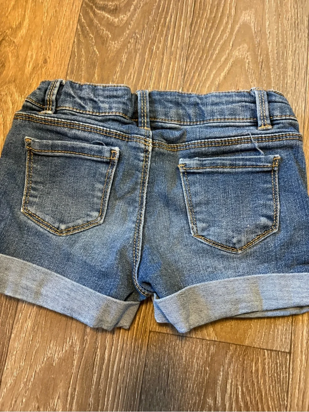 Classic Blue Denim girls Roll-Cuff Shorts